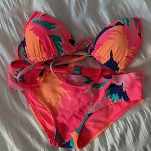 Hot pink palm Bikini.